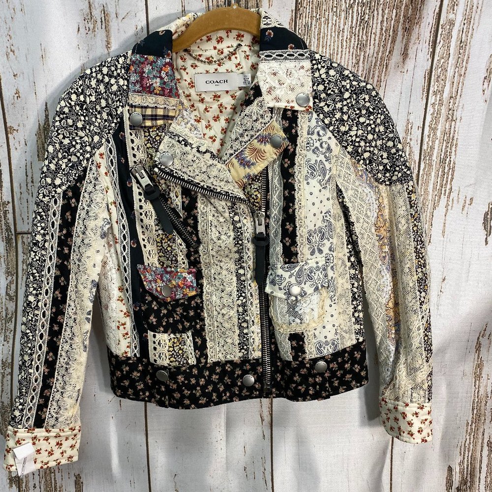 Coach Multicolor Patchwork Bomber Jacket